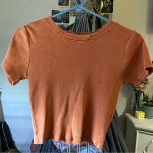 orange ripped crop top. forever 21.